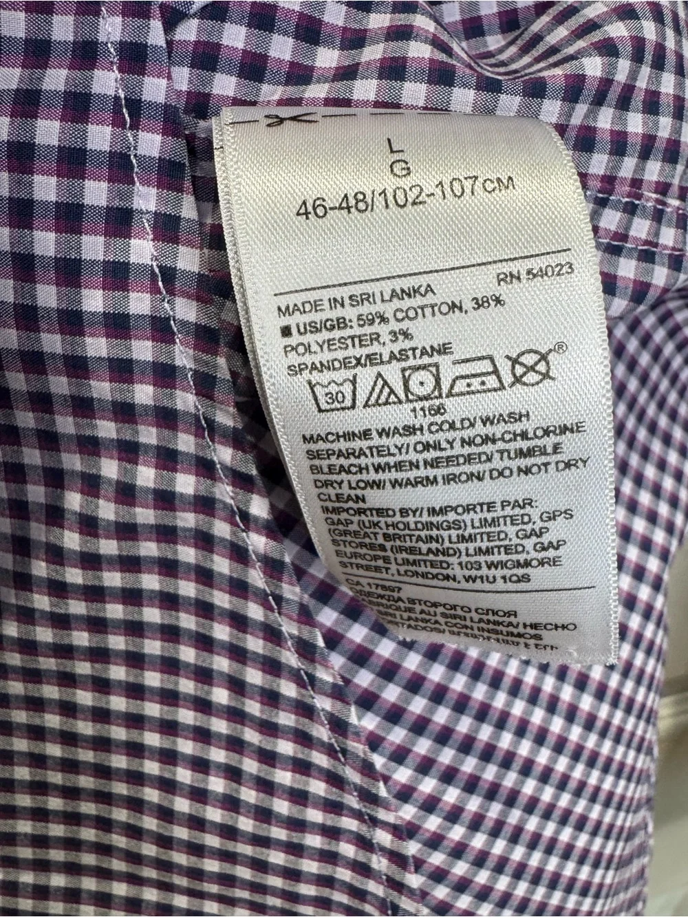 Banana Republic Slim Flex Fit Men's Large Long Sleeve Button Down Purple Black